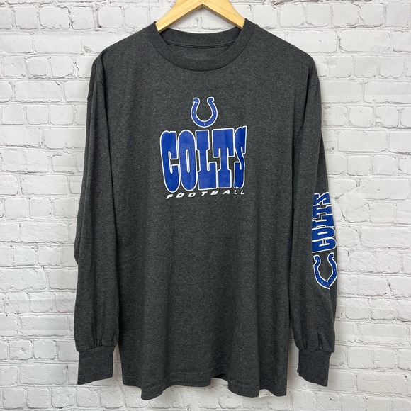 Majestic Long Sleeve Colts Football NFL team Shirt Tee Unisex Large - Picture 1 of 6
